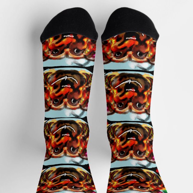 Bär in Wald Zwei-Tonen-Kaffee-Tasse Holzkastenschi Socken (Oben)
