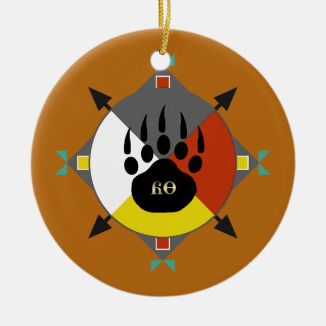 Bär ist meine Bruder-Cherokee Verzierung Keramikornament (Vorne)