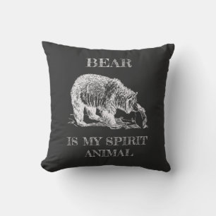 Bär ist My Spirit Animal witzige Zitat Kreide Desi Kissen