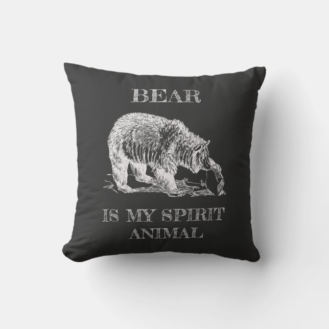 Bär ist My Spirit Animal witzige Zitat Kreide Desi Kissen (Vorderseite)