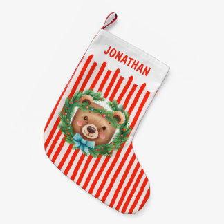 Bär Kinder Kinder Süß Individueller Name Junge Rot Kleiner Weihnachtsstrumpf