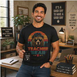 Bär Lehrer Retro Sonnenuntergang Cooler Bär Abschl Tri-Blend Shirt