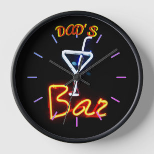 BAR, MANCAVE, DEN - Neon Clock für Vater individue Uhr