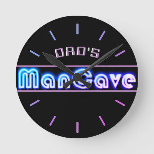 BAR, MANCAVE, DEN - Neon Clock individuell anpassb Runde Wanduhr