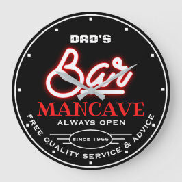 Bar mancave des Vaters oder eines beliebigen Namen Große Wanduhr