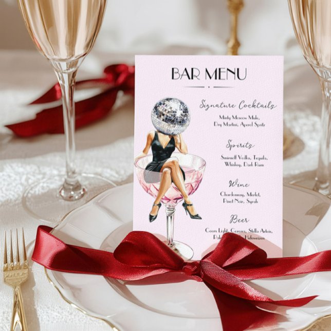 Bar Menu Disco (Bar Menu Disco Cocktail Girl )