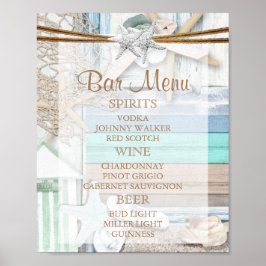 Bar Menu - Hochzeit am Strand Poster