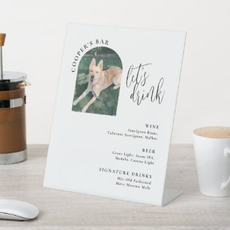 Bar Menu mit Peet-Foto-Schild Sockelschild