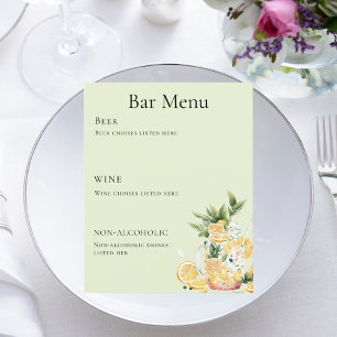 Bar-Menü Salbei-grüner Limonade Flyer