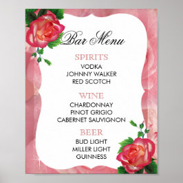Bar Menu - Viktorianische Dusty-Rose Poster