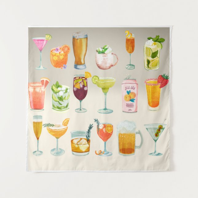 Bar Menü Wandteppich (Vorderseite)