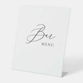 Bar Menu Wedding Sign Minimalist Elegant Script  Sockelschild