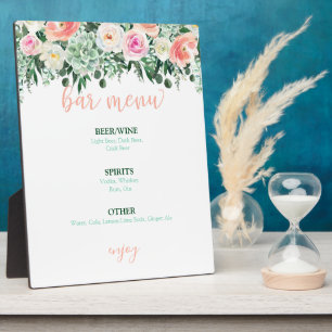 Bar Menu-Zeichen - Sukkulente Hochzeit Fotoplatte