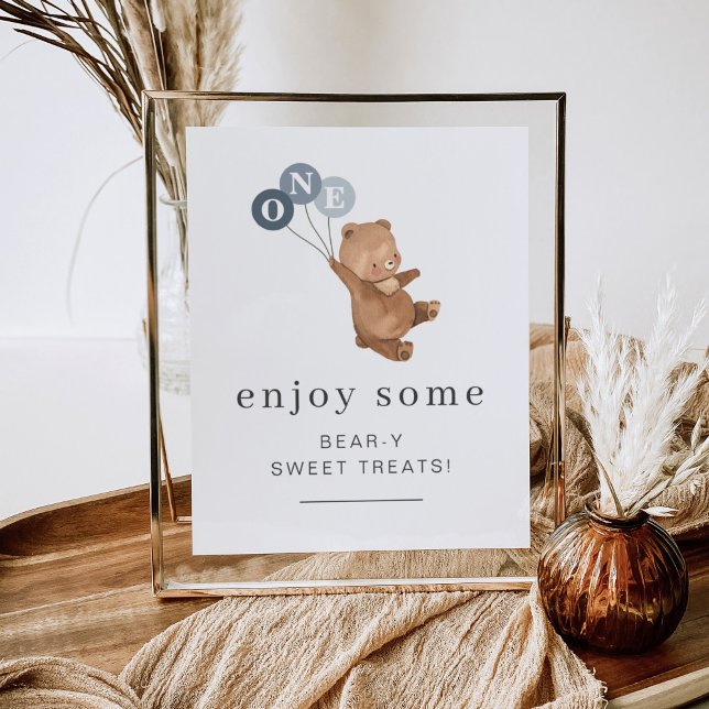 Bär mit 3 blauen Balloons - Sweet Leckereien Unter Poster (Von Creator hochgeladen)