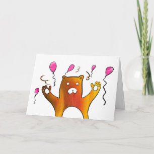 Bär mit Ballons Karte