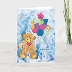 Bär mit Ballons - Kinderkunst für CHOC Dankeskarte