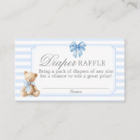 Bär mit blauen Streifen Baby-Party-Windel-Raffle-K