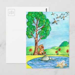 "Bär mit Blume" Postkarte