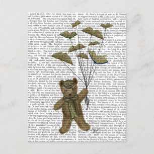 Bär mit Buchschmetterlingen Postkarte