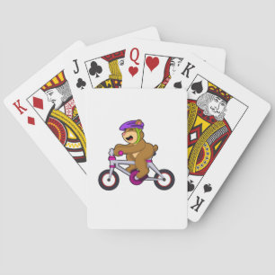 Bär mit Fahrrad und Helm Spielkarten