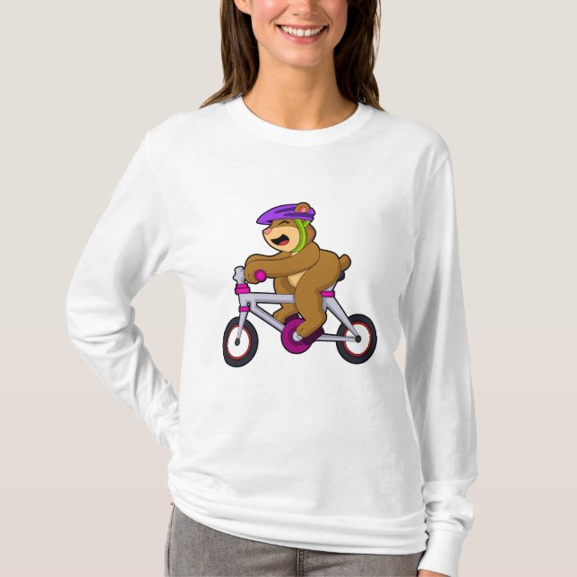 Bär mit Fahrrad und Helm T-Shirt (Vorderseite)