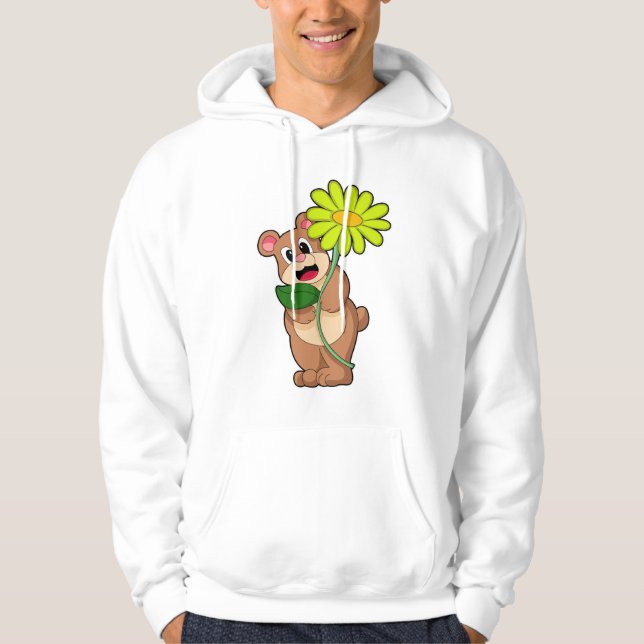 Bär mit gelber Blume Hoodie (Vorderseite)