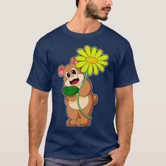 Bär mit gelber Blume T-Shirt