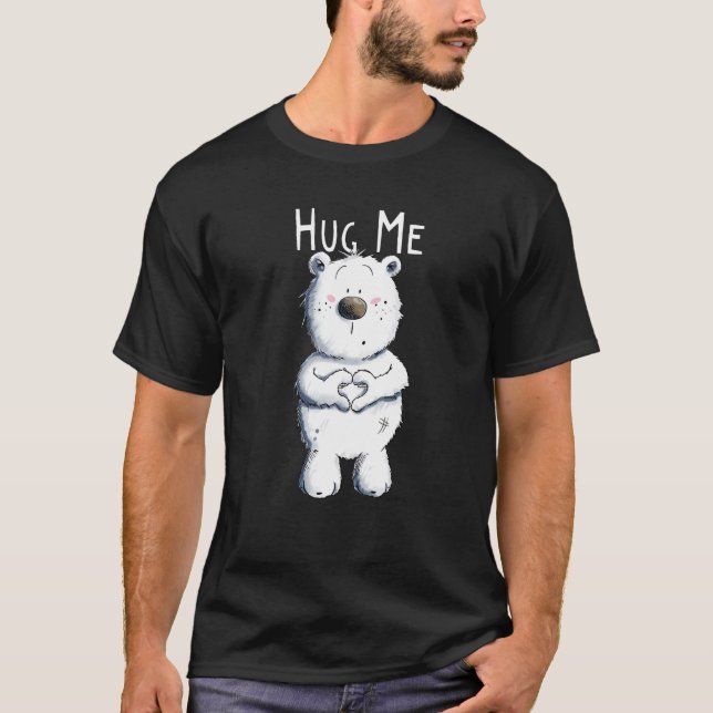 Bär mit Herz I Cuddle Teddy Bären ich umarmen mich T-Shirt (Vorderseite)