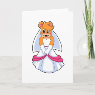 Bär mit Hochzeitskleid & Schleier Karte
