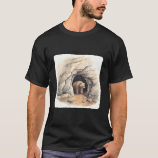 Bär mit Höhle Tier Winterunterkunft T-Shirt