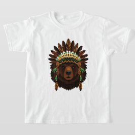 Bär mit indianischem Kopfschmuck T-Shirt