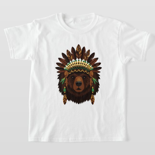 Bär mit indianischem Kopfschmuck T-Shirt (Ablage )