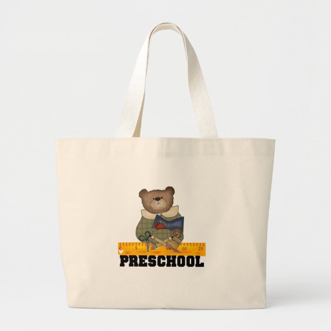 Bär mit Machthaber-Vorschult-shirts und Geschenken Jumbo Stoffbeutel (Vorne)