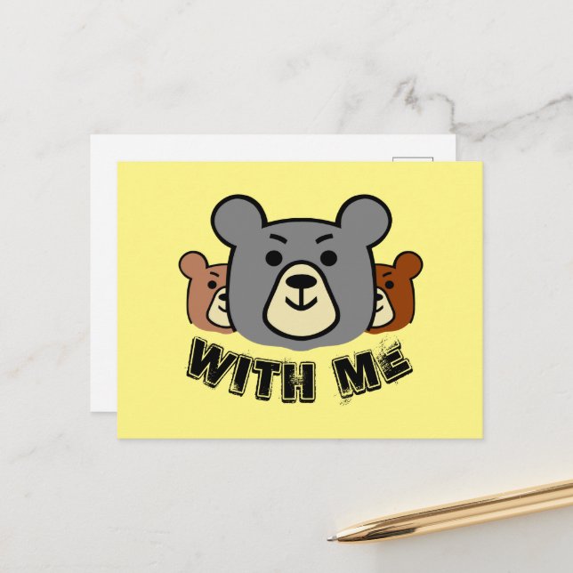 Bär mit mir! postkarte (Vorderseite/Rückseite Beispiel)