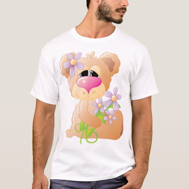 Bär mit Sonnenschein-Blume T-Shirt (Vorderseite)
