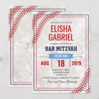 Bar Mitzvah Baseball Vintag Grunge Einladung