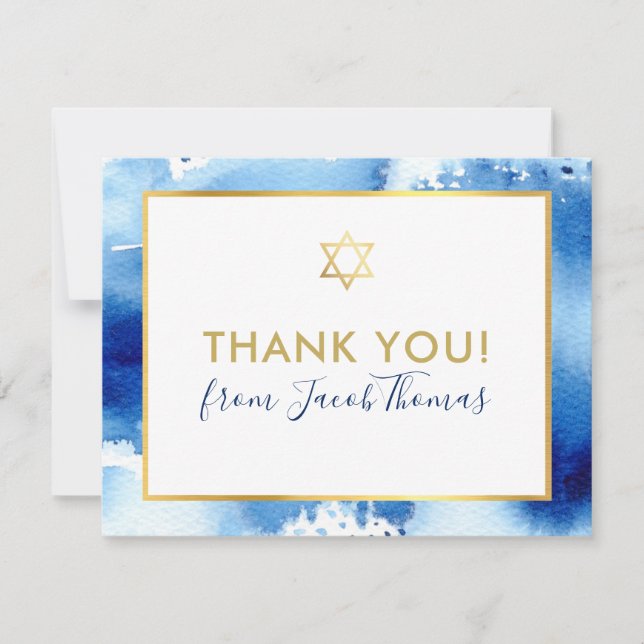 BAR MITZVAH bedankt sich bei Ihnen für den goldfar Dankeskarte (Vorderseite)