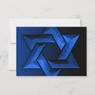 Bar Mitzvah Black und Blue Star von David UAWG RSVP Karte