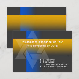 Bar Mitzvah Blau und Gelb für jede Farbe RSVP Karte