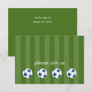 Bar Mitzvah Blue und White Soccer Ball Einladung