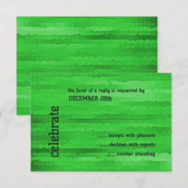 Bar Mitzvah Bright Green Techno Streaks Einladung