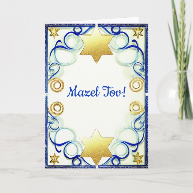 Bar Mitzvah Card Mazel Tov, Grußkarte Karte (Vorderseite)