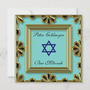 Bar Mitzvah Cérémonie bleue Invitation