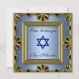 Bar Mitzvah Cérémonie bleue Invitation