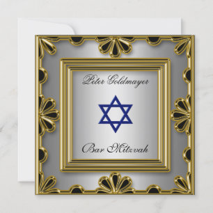 Bar Mitzvah cérémonie d'or Invitation 13