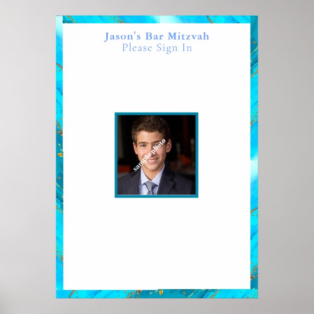 Bar Mitzvah, Custom, Foto-Signatur an Board Poster (Vorne)