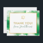 BAR MITZVAH dankt dem goldenen Stern grüne Wasserf Dankeskarte<br><div class="desc">per kat massard >>> kat@simplysweetPAPERIE.com << Eine einfache, stilvolle Art zu sagen, danke an Ihre Gäste für den Besuch Ihres Kindes BAR MITZVAH Setup als Vorlage ist es einfach für Sie, Ihre eigenen Daten hinzuzufügen, oder klicken Sie auf die Schaltfläche Anpassen und Sie können hinzufügen oder ändern Text, Schriftart, Größen...</div>