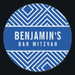 BAR MITZVAH, einfach, modern, geometrisch, königsb Runder Aufkleber<br><div class="desc">von kat massage >>> https://linktr.ee/simplysweetpaperie <<<</div>