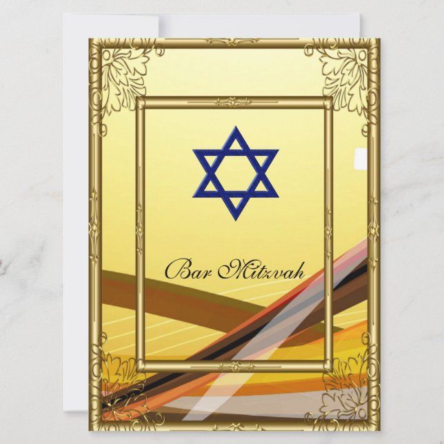 Bar Mitzvah Einladung Gold 2 (Rückseite)