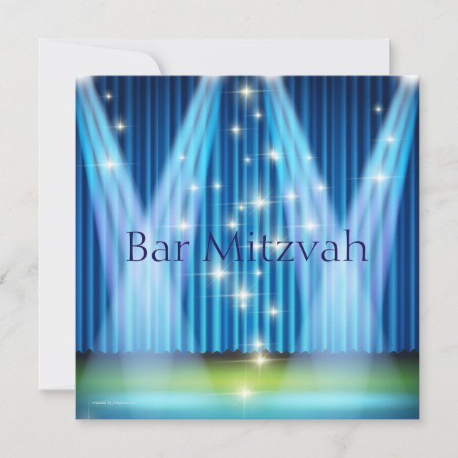 Bar Mitzvah Einladung, leichtgläubige Bühne Einladung (Vorderseite)